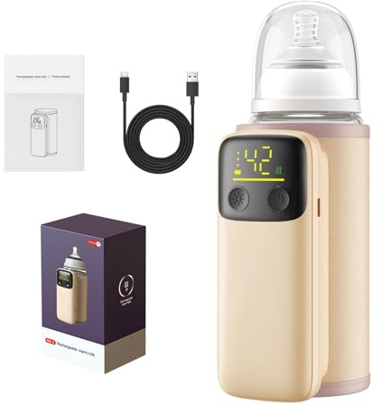 VVU&CCO Rechargeable Portable Bottle Warmer, 6000mAh Battery Operated