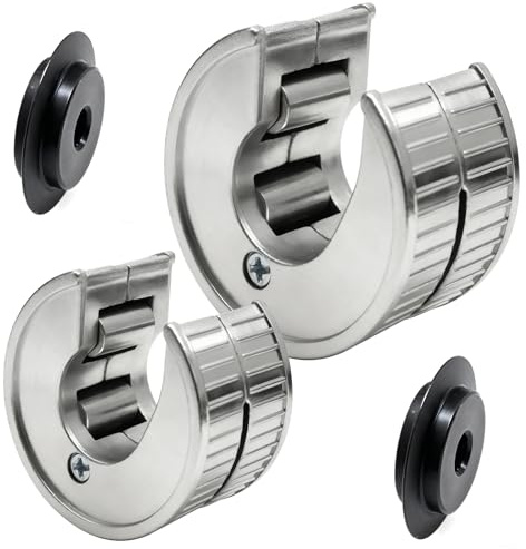 MospdyGear Auto Cut Tube Cutter Set, 15mm and 22mm Pipe Cutters Pipe Slice, with 2 Spare Cutting Wheel Blades, Suitable for Domestic, Construction Site and Maintenance
