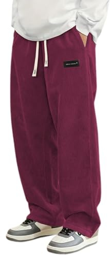 Bekväma byxor, herr, säckig joggingbyxor, Corduroy, sweatpants, motorcykelbyxor, vida ben, sportbyxor, elastisk midja, fritidsbyxor, långa med fickor, sweatbyxor, # 21, 3XL
