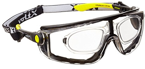 voltX 'Quad' 4 in 1 - Lunettes de sécurité de Lecture à Verres entièrement grossissants (Dioptrie +2,0, Transparent) - avec Bandeau et Insert en Mousse - certifiées CE EN166F