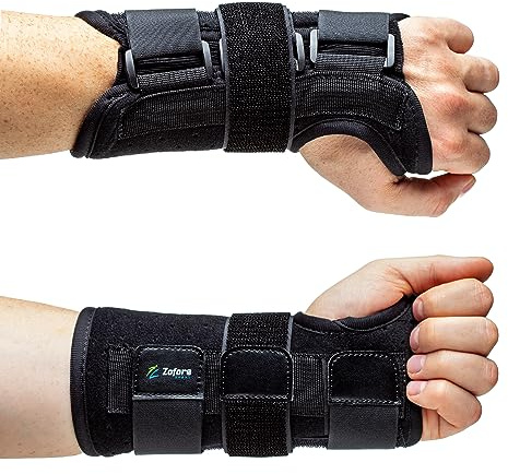 ZOFORE SPORT Carpal Tunnel Wrist Support Brace with Metal Splint Stabilizer - Helps Relieve Tendinitis Arthritis Carpal Tunnel Pain - Reduces Recovery Time for Men Women - Left (L/XL)