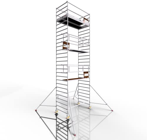ALTEC Profigerüst AluLight XXL, Arbeitshöhe 9 m, Breite 1,35 m, Länge 2,5 m, inkl. Rollen und Auslegern, TÜV-geprüft, Made in Germany