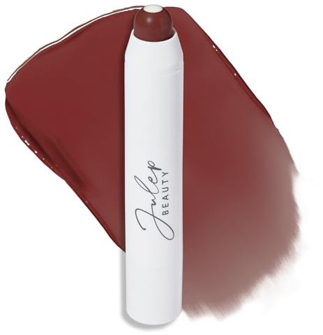 Julep It's Balm Full Coverage Lip Crayon (Cherry Wood Crème) Hydrating, Nourishing Lip Colour - Smooth, Highly Pigmented, Semi-Gloss Finish - Buildable Lipstick with Nourishing Vitamin E Lip Balm Core