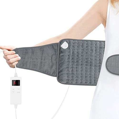 ZWOOS Heizkissen 120x30cm,Elektrische Wärmedeckemit Abschaltautomatik und Überhitzungsschutz | 6 Temperaturstufen | 4 Timing-Einstellung | für Nacken Schulter Rücken Füße Maschinenwaschbar