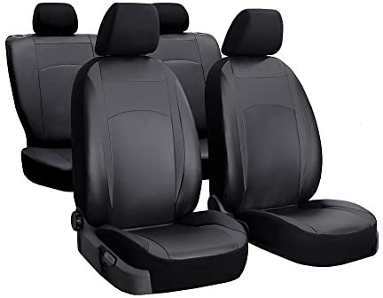 ewaschbaer Sitzbezüge Universal Schonbezüge Premium Design Leather kompatibel mit Toyota Hilux VII ab 2005 bis 2014