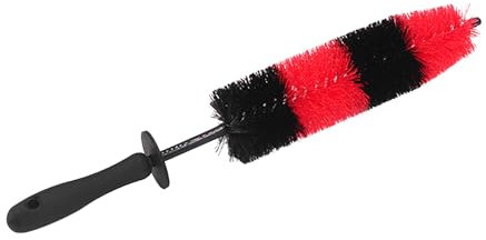 TEEKU Brosse de nettoyage rouge et noire pour moyeu de voiture, brosse de nettoyage pour jantes de voiture, brosse de nettoyage de moyeu de voiture, brosses de nettoyage de jantes, produits