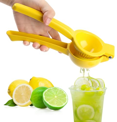 JOPHEK Spremiagrumi Manuale, Spremiagrumi Limone Manuale, Spremiagrumi Limone Lime Manuale in Acciaio Inox, Premi Agrumi Manuale, Spremi Limone per Cucina, Bar, Ristorante (Giallo)