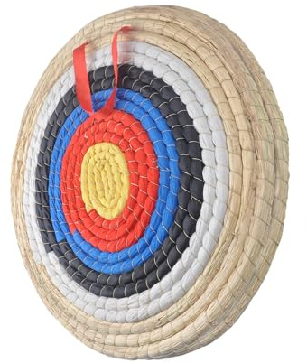 Cible de tir à l'arc - Disques de tir à l'arc faits à la main en paille - Disque de paille traditionnel pour arc et flèche - Convient aux arcs incurvés - Disque à arc long - Utilisation en extérieur