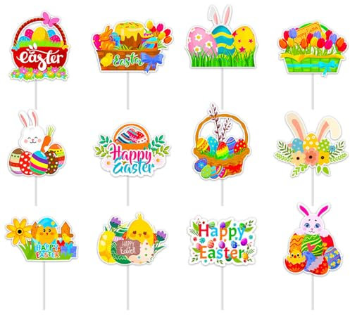 12/24 piezas para decoración de tartas, decoración de magdalenas, adorno para decoración de tartas de cumpleaños y bodas