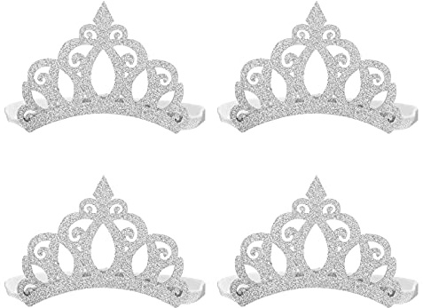 HONITANO 4 pièces Bandeau Couronne Garçon Fille Élastique Accessoire Coiffure Anniversaire Fête Photobooth