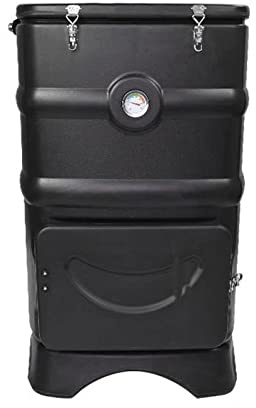 Spreco alimentare Contenitore for compost isolato da 110 l/29 galloni con sistema di ventilazione, compostaggio rapido tutto l'anno, composter termico esterni termometro(Nero)