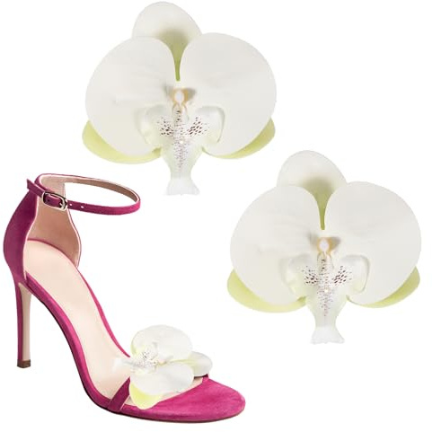 PATIKIL Pinces à chaussures en forme de fleur, nœud décoratif amovible, accessoires papillon orchidée, breloques tendance pour femme, fête de mariage