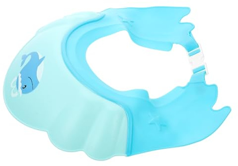 FUNNETOYU Adjustable Hair Wash Hat Flexible Bathing Cap with Dual-Side Buckle Adorable Whale Blue Shower Protector for Shampoo Haircut and Sun Shield