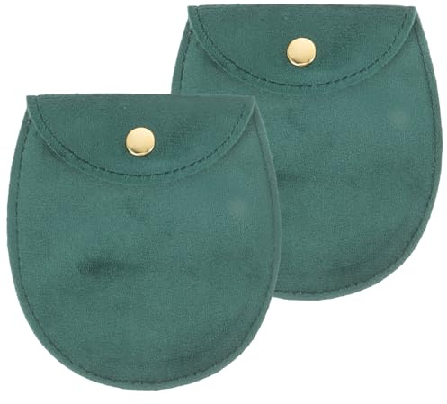 GALPADA 2pezzi Pochette per Orologio da Tasca Verde Chiusura a Bottone, Stile Retrò, Protettiva Contro Graffi e Sporco, per Conservare Orologi da Tasca