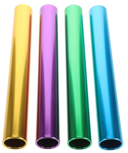 OFFIGAM 4 Bastones de Transmisión de Aleación de Aluminio Galvanizado 38 Mm Diámetro, Palos para Carreras de Relevos Infantiles y Adultos, Equipo Esencial Pista de Atletismo, Colores
