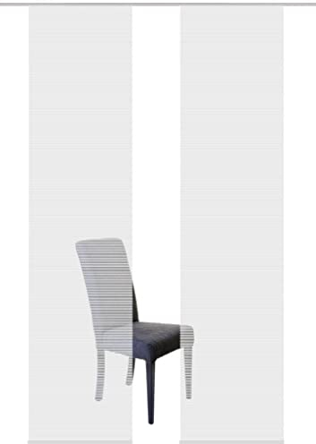 Vision S 5540, 2er-Set Schiebegardine ROM, halb-transparenter Stoff in Bambus-Optik, 2X 260x60 cm, Farbe:grau