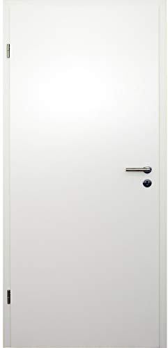 HORI® Zimmertür Komplettset mit Zarge und Türdrücker I Innentür CPL Weiß I Höhe 198,5 cm I Anschlag, Breite und Wandstärke wählbar I DIN links I 1985 x 985 x 120 mm