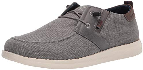 Nunn Bush Brewski Wallabee-Elastico in Tela Senza Lacci, Mocassino Uomo, Grigio, 44 EU