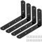 Yeepeo 4 Stück Regalwinkel 125 × 75mm, Schwarz Edelstahl Winkel Metallwinkel 90 Grad L Form Wandhalterung Regal Wandwinkel Montagewinkel Regalhalterung Mit 24 Schraube für Winkel Regal Hölzern Möbel