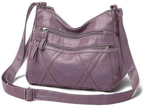 Gladdon Small Crossbody Bags for Women Leather Shoulder Purses Vegan Womens Cross body Bag Lightweight Purple
