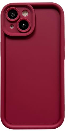 Puxicu Slim Case for iPhone 14, Enhanced Camera Protection, Shockproof Skin-Friendly Touch Soft Case Cover for iPhone 14 Phone 6.1 inch, Wine