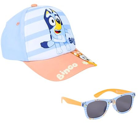 BlueY Baseballkappe und Sonnenbrillefür Kinder, Bingo Design Sonnenbrille UV-Schutz, Sommermütze für Jungen und Mädchen