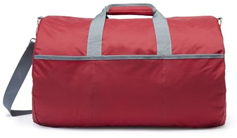 Amazon Essentials Macuto de Lona, Bolsa de Viaje/Almacenaje Grande y Plegable con Bolsillos con Cremallera, 50,8cm, Capacidad de 13,6kg, Rojo