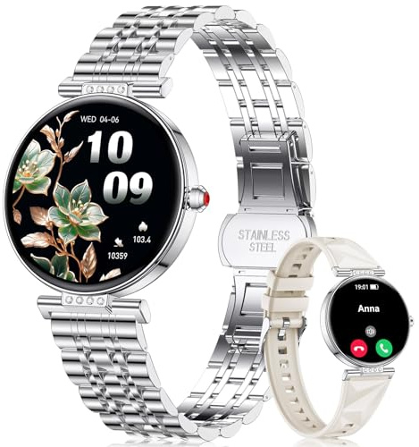 CIVO Reloj Inteligente Mujer con Llamadas: Reloj de Pulsera Deportivo Compatible Android iOS - Cuenta Pasos Fitness Smartwatch Impermeable Plateado