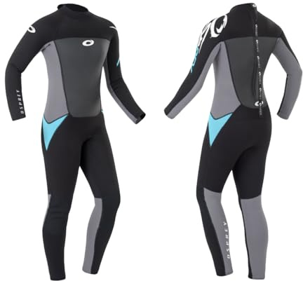 Osprey Womens Full Length Wetsuit, 3MM Summer Wetsuit, Blue/Black, Multiple Sizes