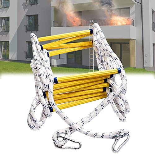 MEVZHH Escaleras de Escalada de Emergencia Suaves, con Mosquetones, Escalera de Escade Incendio de Ventana, Escalera de Rescate de Cuerda de Emergencia a Prueba de Fuego para el Juego, Casa Del Árbol,