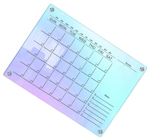 HIAKDOFT Magnetizado Planificador Diario Acrílico para Frigorífico Pizarra Borrable Reutilizable para Notas y Mensajes Tablero de Planificación Magnético Compacto