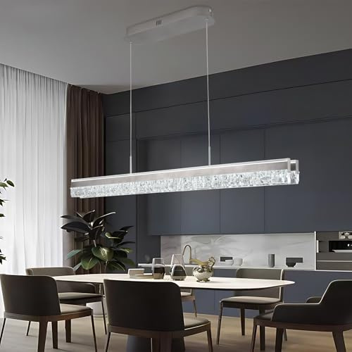 szcflaghip Moderna Lampada a Sospensione a LED per Tavolo da Pranzo Lunga 120cm Dimmerabile Illuminazione a Sospensione a LED per Isola Cucina Lussuosa Plafoniera per Sala da Pranzo e Ufficio