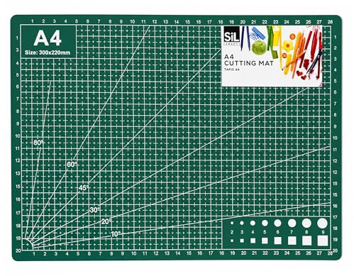 A4 Green Self Healing Cutting Mat - Double Sided Durable Non Slip Surface, Rotary Cutting Board for Sewing, Fabric Quilting, DIY Arts & Crafts
