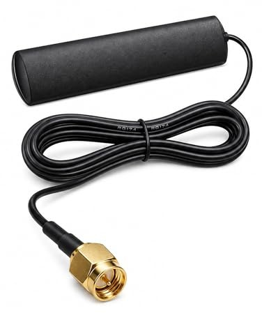Ruvan Antena SMA Macho Sin Cortes de Señal 3m Cable RG174 para Router Módem y Coche Antena 4G LTE gsm Omnidireccional Adhesiva para Parabrisas Negro