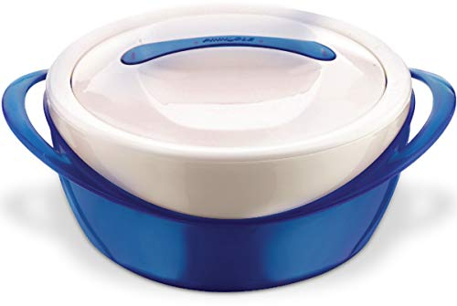 Pinnacle Thermoware Auflaufform – Große Suppen- und Salatschüssel – Isolierte Servierschüssel mit Deckel (Blau, 2.6 qt)