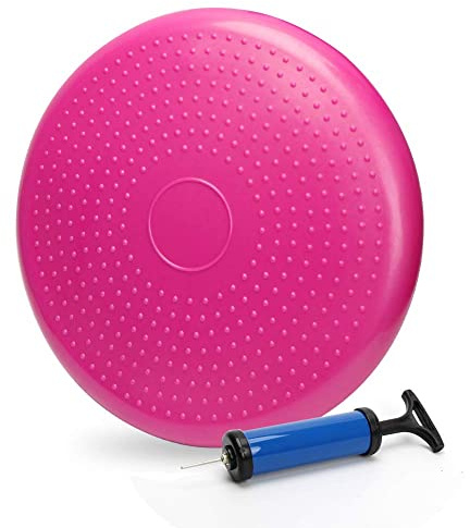 WIWAPLEX Wiggle Seat, Inflatable Stability Balance Disc Wobble Cushion, Balance Disc Wiggle Seat, Flexible Seating Classroom with Free Air Pump Sensory Kids (Office & Home & School) (Pink)