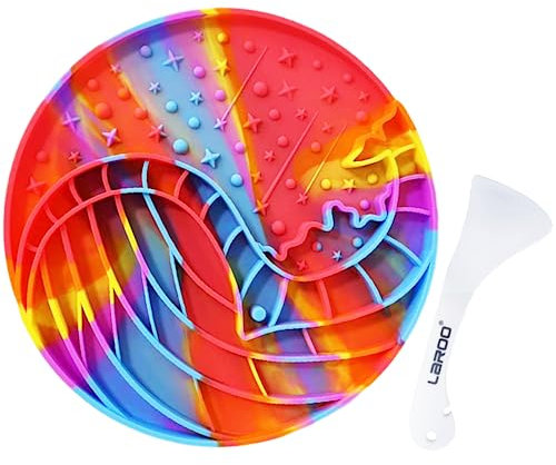 Leckmatte Hund, mit Silikonspatel Slow Feeder Hunde Leckmatte,Schleckmatte Katze für Hundebaden,Trainieren,Fellpflege & Krallenpflege