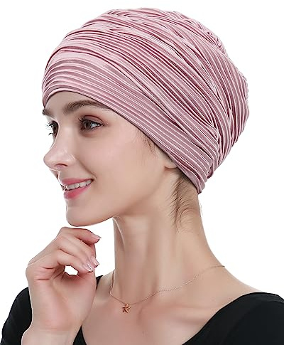 Alnorm Bonnet habillé Couvre-Chef de Chimio pour Dames Rose Anthracite