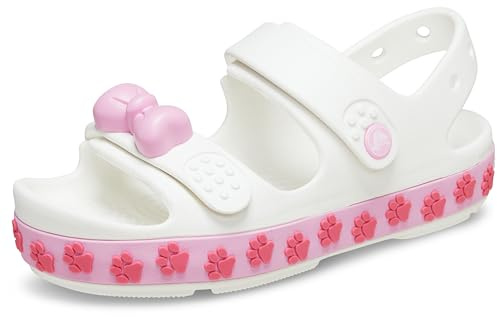 Crocs Unisex Bambino Crocband Cruiser Sandal T Sandalo, Pet White/Pink Tweed, 23/24 EU
