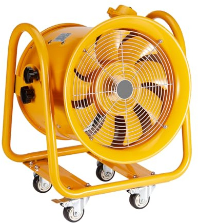 VEVOR Portable Ventilator, 406.4mm Heavy Duty Cylinder Fan, 1100W Strong Shop Exhaust Fan 4240CFM, 5m Power Cord (No charging head), Industrial Utility Blower for Sucking Dust, Smoke Home/Workplace