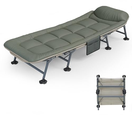 YVYKFZD Feldbett Klappbar für Erwachsene, Campingbett Feldbett mit 6 Positionen, tragbare Einzel Campingliege mit Kopfstützendesign, unterstützt 330 Pfund, für Zeltreisen im Freien (Size : 190x65x42c