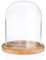 SUMNACON Glass Display Cloche Dome with Vintage Wooden Base, Decorative Clear Display Bell Jar Glass Cover Dome Cloche Showcase for Plant, Collection, Toy, Crystal