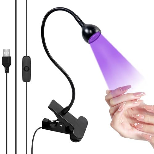 Soodyoow 3W UV Lampe für Gelnägel, UV Lampe, Nagellack UV Lampe, Nagel Lampe, Mini UV Lampe für Nägel, für Gel-Nagellack, Nageltrockner für Anfänger, Salon, Heimwerker(Schwarz)