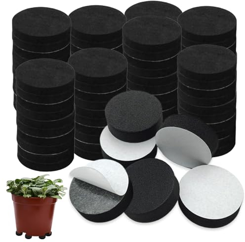 EUPSIIU 80 Stück Unsichtbare Blumentopf Füße für Pflanzen, rutschfeste Füße für Blumenkübel, Garden Unsichtbare Topffüße Für Alle Drinnen Draußen Blumentopf, Selbstklebenden Pflanzentopf-Füße