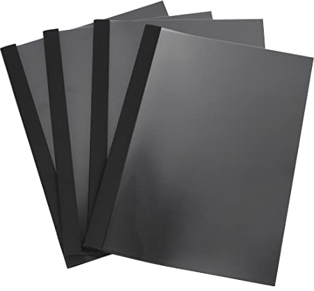 RAYSON Thermobindemappen,15-100 Blatt, 2mm 3mm 4mm 6mm 12mm, Mehrere Größen, A4, Schwarz, Packung mit 25 Stück