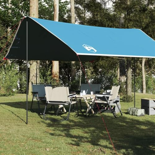 Tino Tech Tarp Outdoor Tent Zeltunterlage für Ourdoor Camping Camping Zelt Plane Ultraleicht Camping Zeltplane Wasserdicht Tarp Zeltplane Tarp für Hängematte 430x380x210 cm Oxford-Gewebe Blau