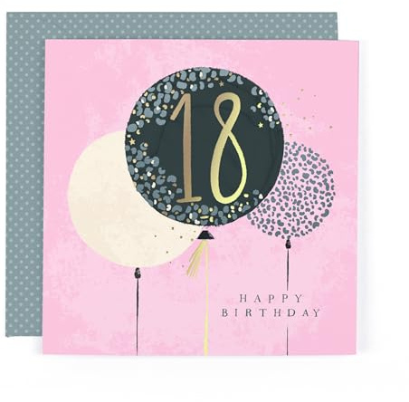 Hotchpotch Lussuoso biglietto di auguri per 18° compleanno, stile contemporaneo, Londra, 15,2 x 15,2