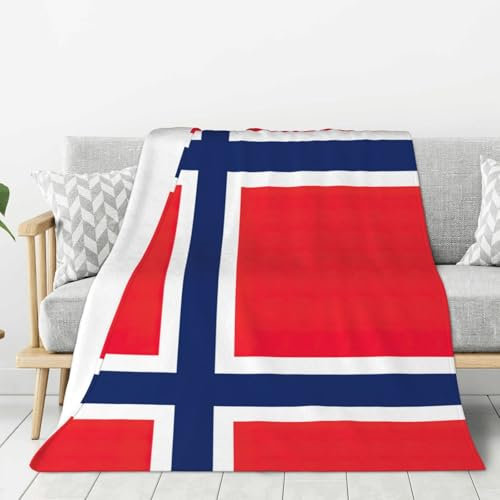 YHBLYKXP Flanelldecke mit norwegischer Flagge, bequem und leicht, warme Decke, geeignet für Schlafsofas und Reisen