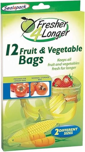 COS Sacs Fraîcheur Réutilisables pour Fruits et Légumes - Lot de 12 en 2 Tailles - Conservation Longue Durée pour Réfrigérateur et Fournitures