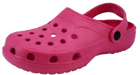 JOMIX Pantofole Donna in Gomma Eva Leggeri Zoccoli Sabot Antiscivolo Cinturino Ribaltabile Plantare Morbida Traspiranti Forati Comodi per Casa Giardino Spiaggia Piscina e Lavoro PD7883 Rosa 38